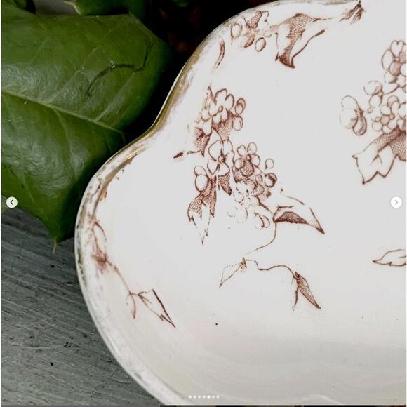 Vintage Ironstone Bone Dish Brown Transferware Royal Ridgeway Waverly England - Picture 5 of 7